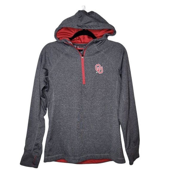 Colosseum Athletics Oklahoma Sooner Quarter Zip Pop Over thumb holes Womans med - Picture 1 of 9
